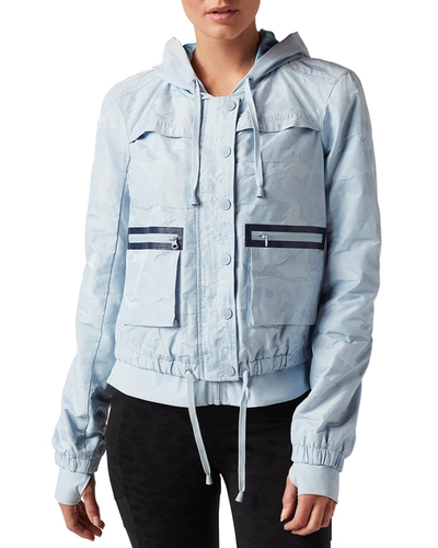 Blanc Noir Skyfall Camo-print Aviator Jacket In Dress Blues Camo