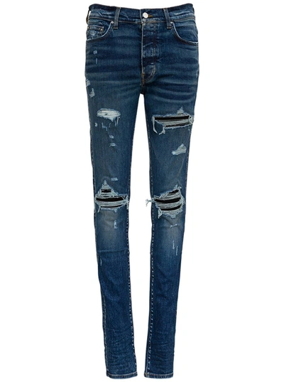 Amiri Denim Jeans With Tear Detail In Blue