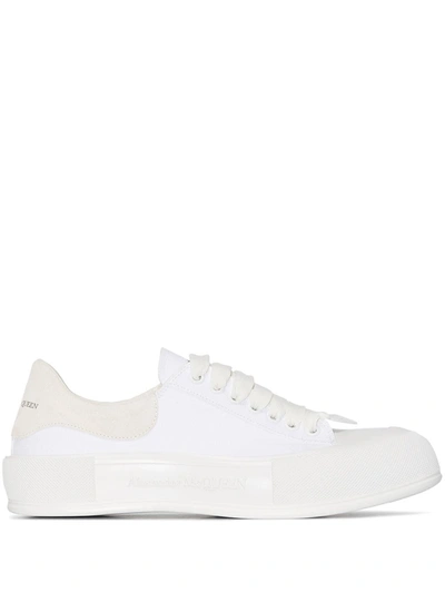 Alexander Mcqueen White & Off-white Deck Plimsoll Sneakers