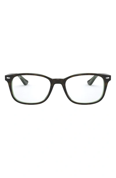 Ray Ban 53mm Optical Glasses In Green Havana