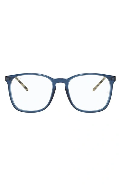 Ray Ban 54mm Square Optical Glasses In Blue