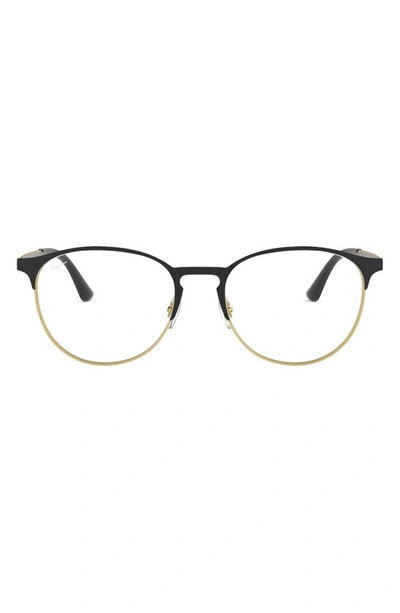 Ray Ban Phantos 53mm Optical Glasses In Black Gold