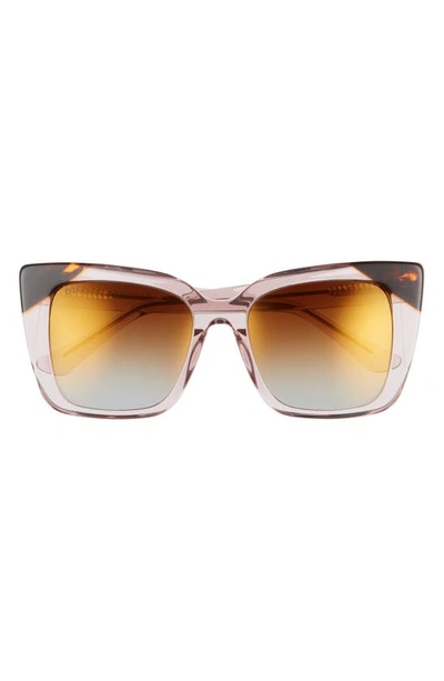 Diff Lizzy 54mm Gradient Cat Eye Sunglasses In Light Pink/ Brown Gradient