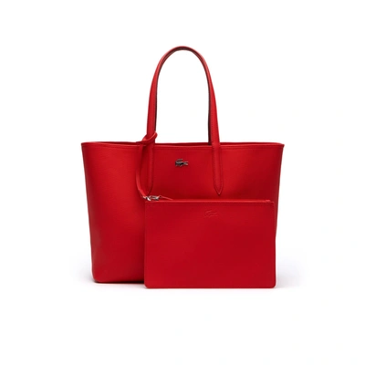 Lacoste Women's Anna Large Reversible Bicolor Tote Bag - High Risk Rumba Red