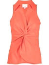 Cinq À Sept Mckenna Sleeveless Blouse In Fire Coral