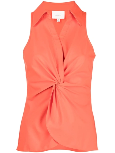 Cinq À Sept Mckenna Sleeveless Blouse In Fire Coral