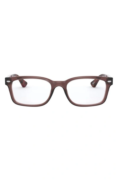 Ray Ban 51mm Square Optical Glasses In Brown Pink