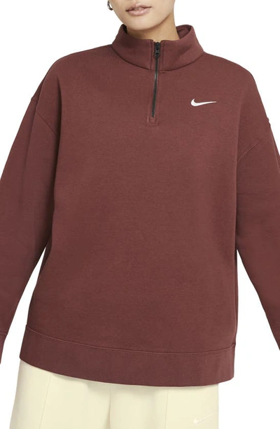 Nike Sportswear Quarter Zip Pullover In Dark Pony/ White