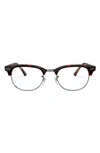 Ray Ban 5154 51mm Optical Glasses In Trans Red