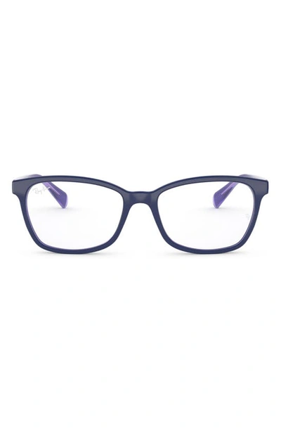 Ray Ban 52mm Square Optical Glasses In Blue