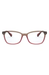 Ray Ban 52mm Square Optical Glasses In Grey Red