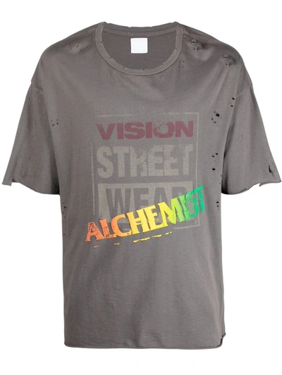Alchemist Distressed-effect Logo-print T-shirt In Black