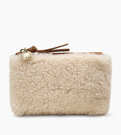 Ugg Small Zip Pouch Sheepskin In Natural