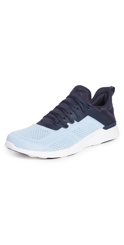 Apl Athletic Propulsion Labs Techloom Tracer Knit Training Shoe In Midnight/ice Blue/white