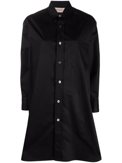 Blanca Vita Aloe Cotton Shirt Dress In Black