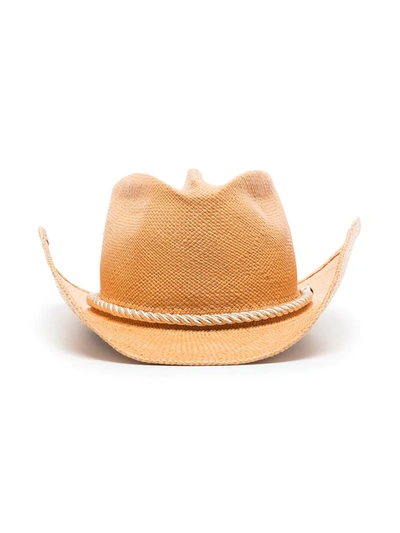 Gladys Tamez Millinery Neutral Zuma Straw Cowboy Panama Hat In Neutrals