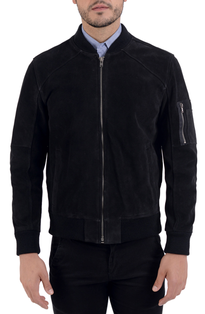 Frye Varsity Bomber Jacket In Black