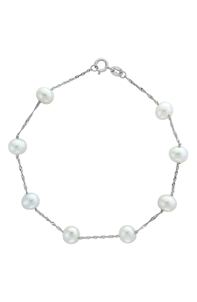 Effy 14k White Gold Freshwater Pearl Station Bracelet