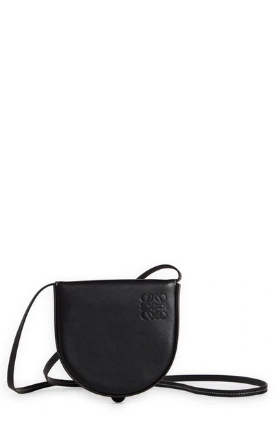 Loewe Small Heel Leather Crossbody Pouch In Black
