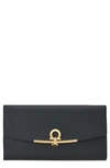 Ferragamo Icona Leather Chain Wallet In Black