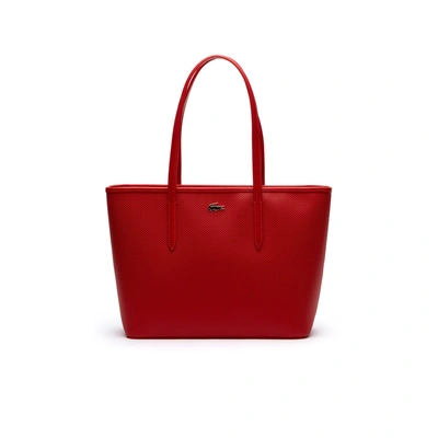 Lacoste Women's Chantaco Piqué Leather Tote Bag - High Risk Red
