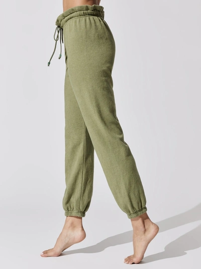 Donni Vintage Fleece Gemstone Sweatpants In Basil With Jade