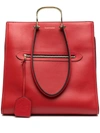 Alexander Mcqueen The Tall Story Tote Bag In Calf Leather In Red