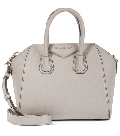 Givenchy Antigona Small Sugar Goatskin Satchel Bag In Medium Grey