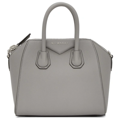 Givenchy Grey Mini Antigona Bag In 058 Pearl