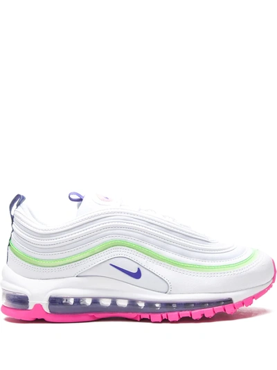 Nike Air Max 97 Sneakers In White/indigo Burst/pink Blast/volt