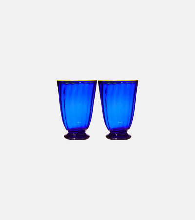 La Doublej Rainbow 玻璃杯（两件装） In Blue