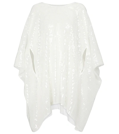 Junya Watanabe Sequin-embellished Draped Top In White