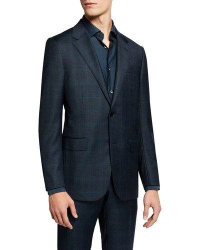 Ermenegildo Zegna Men's Wool Plaid Windowpane Two-piece Suit In Blue
