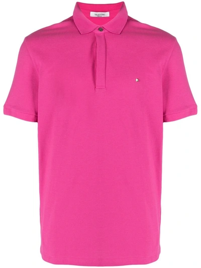 Valentino Men's Iconic Stud Polo Shirt In Pink