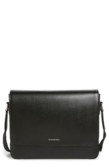 Burberry 'new London' Leather Messenger Bag In Black | ModeSens