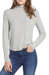 Splendid Mock Neck Tee In Heather Grey