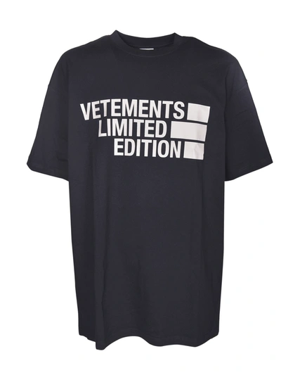 Vetements Logo T-shirt In Blue