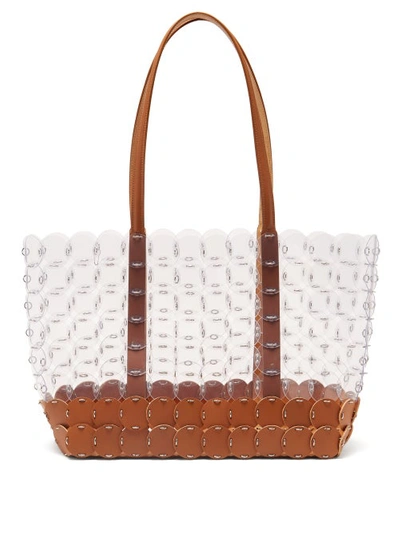 Paco Rabanne Porte Epaul Pvc And Leather Tote In Clear