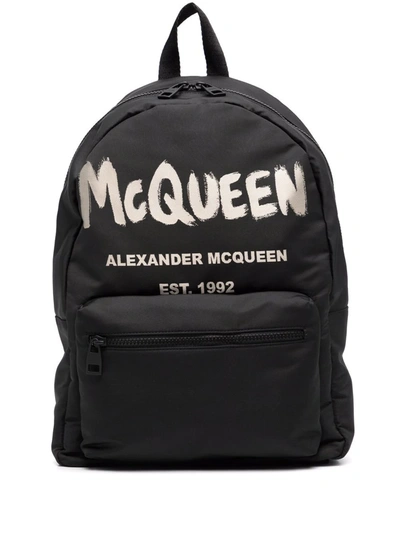 Alexander Mcqueen Logo-print Backpack In Schwarz