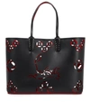 Christian Louboutin Cabata Leather Loubinthesky Perforated Tote Bag In Black