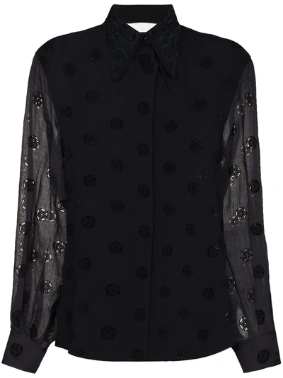 Chloé Embroidered Broderie Anglaise Blouse In Schwarz