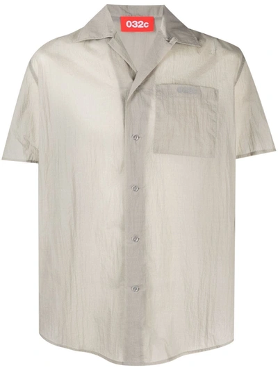 032c Tie Dye-print Short-sleeve Shirt In Grey