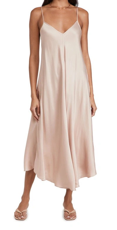 L Agence Lorraine Sleeveless Trapeze Midi Dress In Neutrals