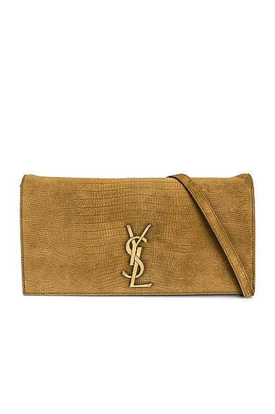 Saint Laurent Kate 99 Suede Shoulder Bag In Cactus