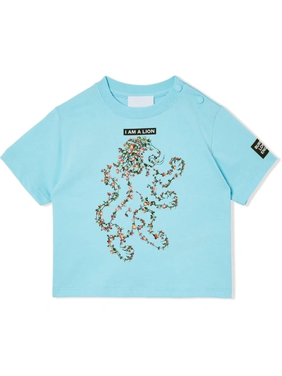 Burberry Babies' Kids Lion Montage T-shirt (6-24 Months) In Blue