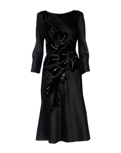 Alberta Ferretti 3/4 Length Dress In Black