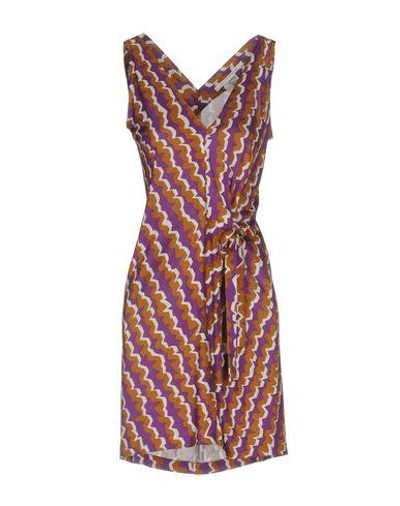 Diane Von Furstenberg Short Dresses In Purple