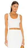 Enza Costa Rib Sweater Knit Cropped Scoop Tank In Undyed