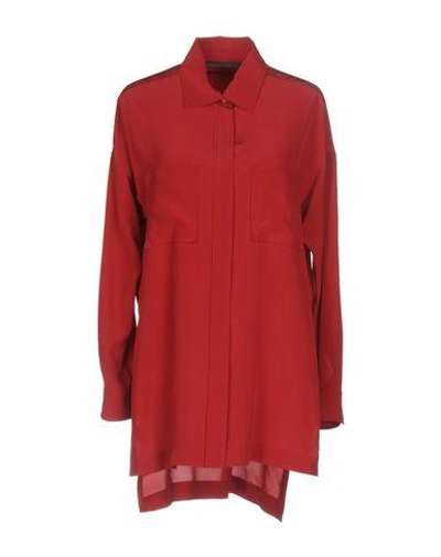 Alberta Ferretti Silk Shirts & Blouses In Garnet