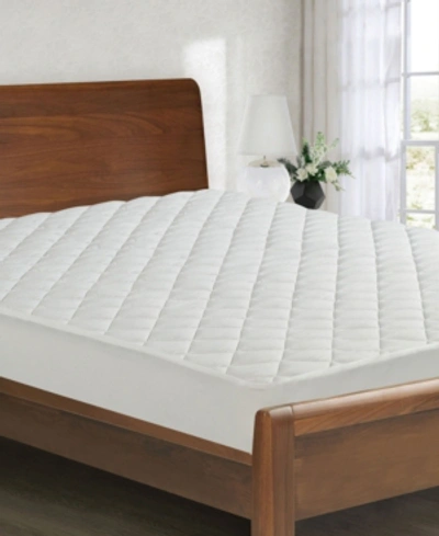 All-in-one All Season Reversible Cooling Warming Fitted Mattress Pad, Twin In White